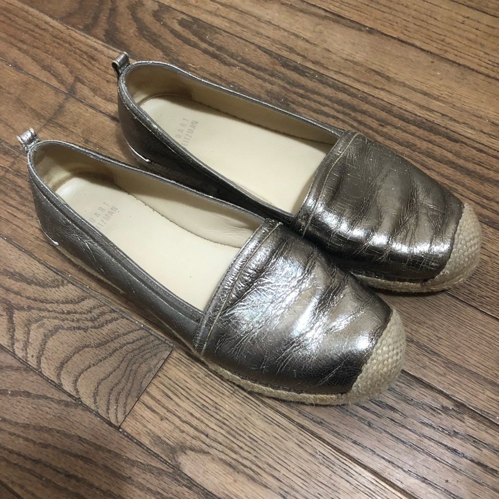 Stuart Weitzman Leather Espadrille Slip-On Sz 6.5